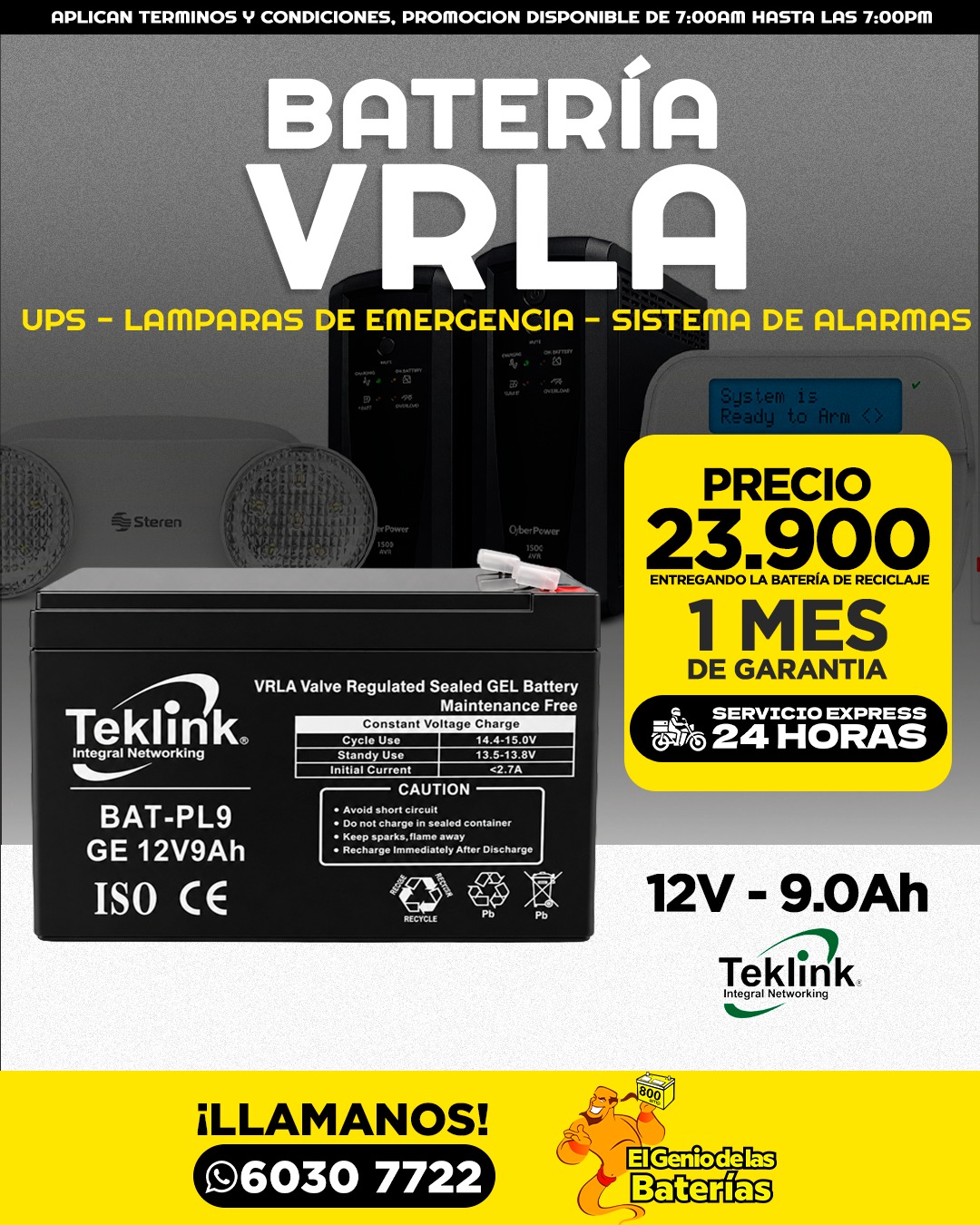 TEKLINK  12V- 9.0AH