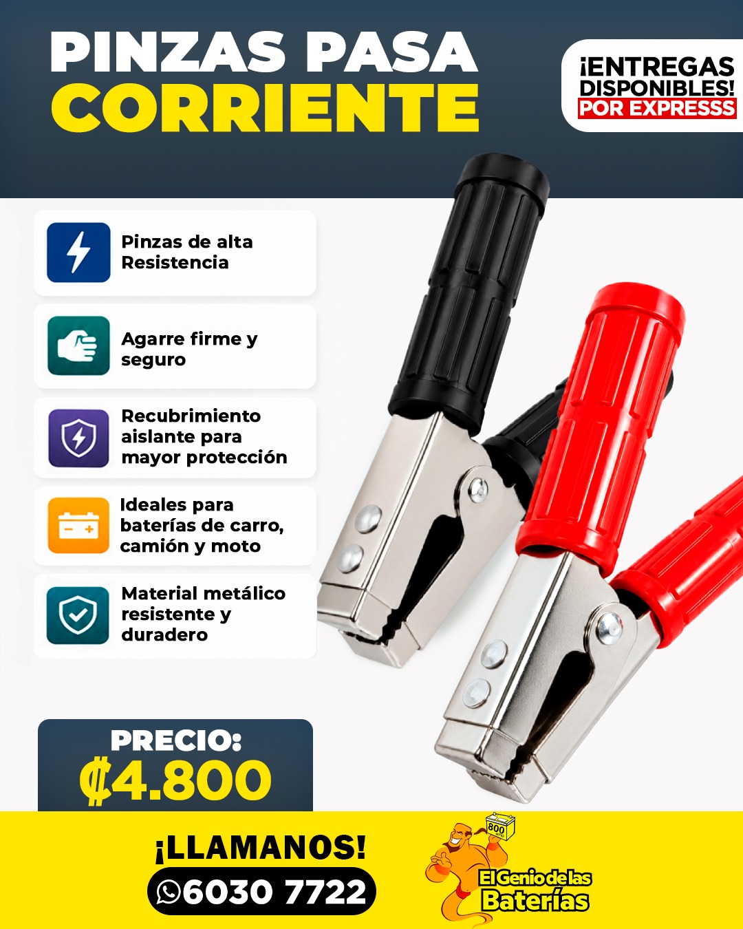 EXCLUSIVO DEL GENIO  Cable Pasa Corriente 