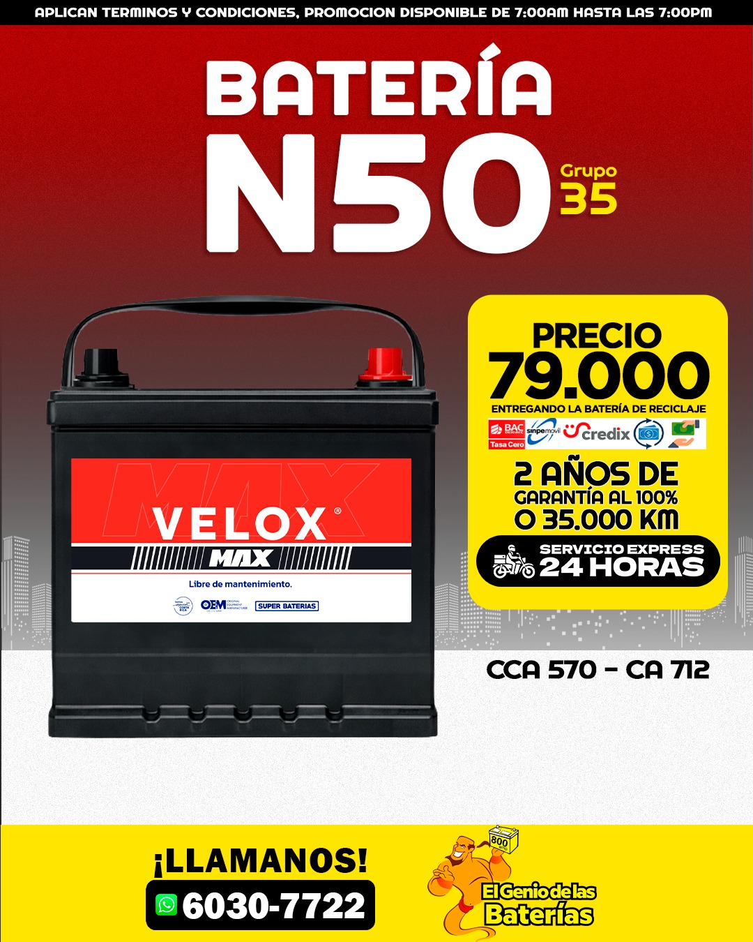 Batería Velox Max 35