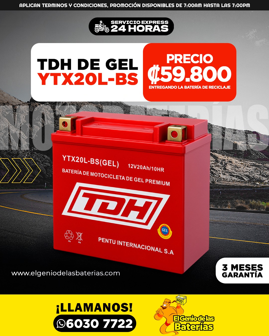 Batería TDH - YTX20L - BS